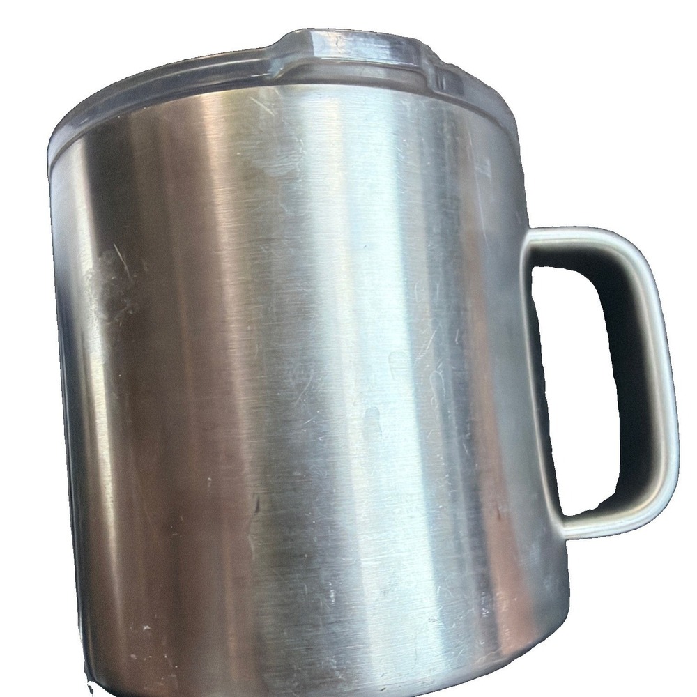Rambler Mug  YETI 14oz Silver Stainless Steel Insulated MagSlider Lid - Picture 3 of 5